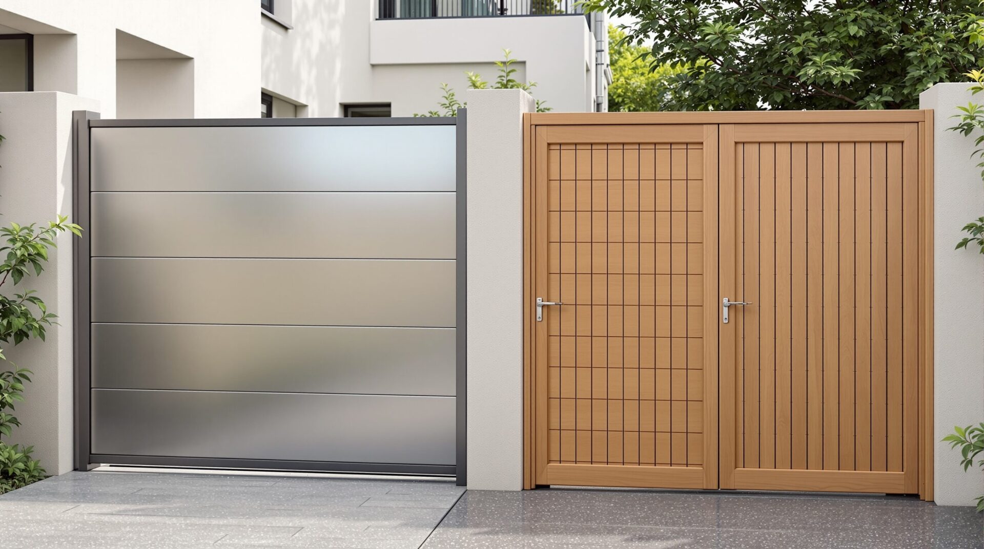 portail aluminium et bois