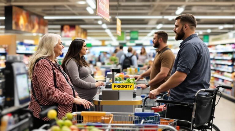 caisse prioritaire supermarché