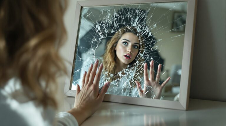 miroir cassé tout seul