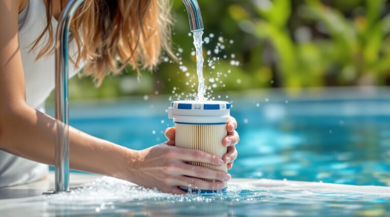 nettoyer filtre cartouche piscine bicarbonate